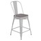 Flash Furniture 24" White Metal Counter Stool-Gray Poly Seat CH-31320-24GB-WH-PL2G-GG - alternate 10